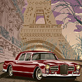 Facel Vega - Paris est a nous. Classic Car Art Deco Style Poster Print Red Edition Painting by Moospeed Art Facel Vega - Paris est a nous. Classic Car Art Deco Style Poster Print Red Edition Painting by Moospeed Art