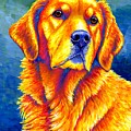 Faithful Friend - Colorful Golden Retriever Dog Painting by Rebecca Wang Faithful Friend - Colorful Golden Retriever Dog Painting by Rebecca Wang