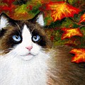 Fall Autumn Cat 566 Painting by Lucie Dumas Fall Autumn Cat 566 Painting by Lucie Dumas
