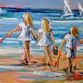 Family beach vacation art by Mary Cahalan Lee - aka PIXI