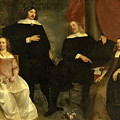 Family portrait with the signing of a marriage contract Painting by Pieter Thijs Family portrait with the signing of a marriage contract Painting by Pieter Thijs