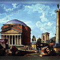 Fantasy View with the Pantheon and other Monuments of Old Rome Painting by Rolando Burbon Fantasy View with the Pantheon and other Monuments of Old Rome Painting by Rolando Burbon