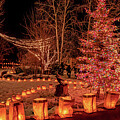 Farolitos Walk on Canyon Rd Christmas Eve by Lou Novick