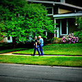 Father and Son Wisdom Walk - Square Photograph by Frank J Casella Father and Son Wisdom Walk - Square Photograph by Frank J Casella