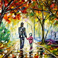 Father With Daughter In The Park Painting by Mirek Kuzniar Father With Daughter In The Park Painting by Mirek Kuzniar