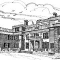 FDR Home Hyde Park NY Drawing by Richard Wambach FDR Home Hyde Park NY Drawing by Richard Wambach