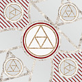 Festive Sparkly Geometric Glyph Art in Red Silver and Gold n.0322 Mixed Media by Holy Rock Design Festive Sparkly Geometric Glyph Art in Red Silver and Gold n.0322 Mixed Media by Holy Rock Design