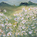 Field of Daisies Painting by Roxy Rich Field of Daisies Painting by Roxy Rich