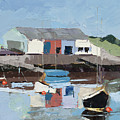 Findhorn Marina - Plein Air, 2015 Painting by PJ Kirk Findhorn Marina - Plein Air, 2015 Painting by PJ Kirk