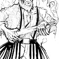 Bearded Bullets Ink Painting by John Gholson Bearded Bullets Ink Painting by John Gholson