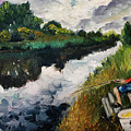 Fishing in Groningen Painting by Roxy Rich Fishing in Groningen Painting by Roxy Rich