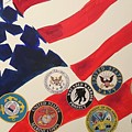 Flag Mixed Media by Angie ONeal Flag Mixed Media by Angie ONeal
