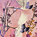 Flight of the Cranes - Kimono Series Painting by Susan Maxwell Schmidt Flight of the Cranes - Kimono Series Painting by Susan Maxwell Schmidt