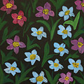 Flowers on Black Painting by Lisa Neuman Flowers on Black Painting by Lisa Neuman