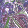 Fluid Purple Green Swirls by Pamela Williams