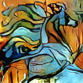 Flying Mane 004 Digital Art by Stacey Mayer Flying Mane 004 Digital Art by Stacey Mayer