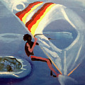 Flying Windsurfer Painting by Enrico Garff Flying Windsurfer Painting by Enrico Garff