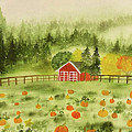 Foggy Farm Painting by Lisa Neuman Foggy Farm Painting by Lisa Neuman