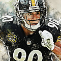 Pittsburgh Steelers T.J. Watt NFL Tribute Sculpture With A Beveled Glass  Panel And Images Of The Star Linebacker In Action And Fully Sculpted Helmet