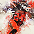 Football Art Cleveland Browns Player Nick Chubb Nickchubb Nick Chubb  Nicholasjamaalchubb Nicholas Ja Toddler T-Shirt by Wrenn Huber - Pixels