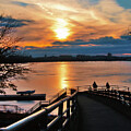 Footbridge to Charles River - Boston, Ma. by Joann Vitali