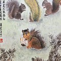 Four Squirrels In The Neighborhood - 2 Painting by Carmen Lam Four Squirrels In The Neighborhood - 2 Painting by Carmen Lam
