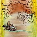 Fox, Stream, Leaves, Sunrise by Tammy Nara