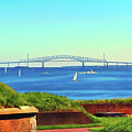Francis Scott Key Bridge Abstraction by Bill Swartwout