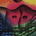 Full Son Black Painting by Winston Saoli 1950-1995 Full Son Black Painting by Winston Saoli 1950-1995
