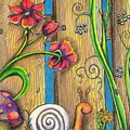 Garden Fence Drawing by Vicki Noble Garden Fence Drawing by Vicki Noble
