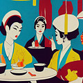 Geisha Lunch Break III Mixed Media by Jay Schankman Geisha Lunch Break III Mixed Media by Jay Schankman