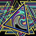 Geometric Abstract with Triangles by Roslyn Wilkins