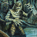 Gill-Man - Creature from the Black Lagoon Painting by Sv Bell Gill-Man - Creature from the Black Lagoon Painting by Sv Bell
