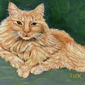 Ginger Cat Portrait Painting by Karen Zuk Rosenblatt Ginger Cat Portrait Painting by Karen Zuk Rosenblatt