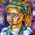 Girl With A Green Hair Band Painting by Mirek Kuzniar Girl With A Green Hair Band Painting by Mirek Kuzniar