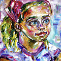 Girl With A Pink Hair Band Painting by Mirek Kuzniar Girl With A Pink Hair Band Painting by Mirek Kuzniar