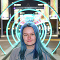 Girl with the blue hair Photograph by Andrew Lalchan Girl with the blue hair Photograph by Andrew Lalchan