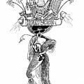 Girl with the Hollywood Hat from Beach Blanket Babylon by Al Hirschfeld
