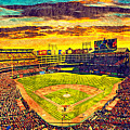 Globe Life Park in Arlington, Texas, at sunset - digital painting Digital Art by Nicko Prints Globe Life Park in Arlington, Texas, at sunset - digital painting Digital Art by Nicko Prints