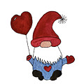 Gnome with Red Hat Mixed Media by Lisa Neuman Gnome with Red Hat Mixed Media by Lisa Neuman