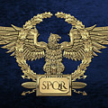 Gold Roman Imperial Eagle - S P Q R Special Edition over Blue Velvet Digital Art by Serge Averbukh Gold Roman Imperial Eagle - S P Q R Special Edition over Blue Velvet Digital Art by Serge Averbukh
