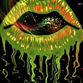 Golden Green Lips Painting by Anna Adams Golden Green Lips Painting by Anna Adams