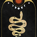 Golden Serpent Magical Animal Art Painting by Garden Of Delights Golden Serpent Magical Animal Art Painting by Garden Of Delights