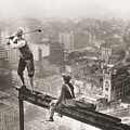 Golfer On Girder Over New York Sepia Painting by Tony Rubino Golfer On Girder Over New York Sepia Painting by Tony Rubino