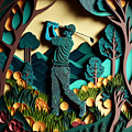 Golfers I Mixed Media by Jay Schankman Golfers I Mixed Media by Jay Schankman