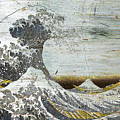 Great Wave Japanese Outline Hokusai Metallic Painting by Tony Rubino Great Wave Japanese Outline Hokusai Metallic Painting by Tony Rubino