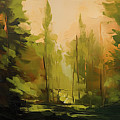 Green Serenity - Green Abstract Art Painting by Lourry Legarde Green Serenity - Green Abstract Art Painting by Lourry Legarde