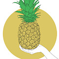 Hand Holding Pineapple - Line Art Graphic Illustration Artwork Digital Art by Sambel Pedes Hand Holding Pineapple - Line Art Graphic Illustration Artwork Digital Art by Sambel Pedes