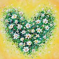 Happy Daisy Heart Painting by Amanda Dagg Happy Daisy Heart Painting by Amanda Dagg