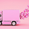 Happy Pink Balloons Truck Painting by Tony Rubino Happy Pink Balloons Truck Painting by Tony Rubino